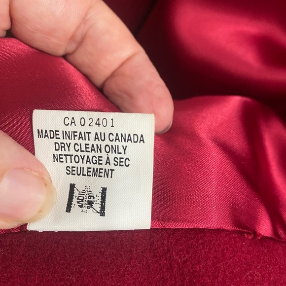 Vintage Mallia double breasted red wool coat size 14 - Picture 6 of 9
